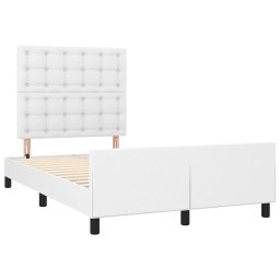 vidaXL Bedframe zonder matras 120x190 cm kunstleer wit