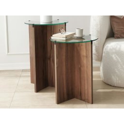 Set van 2 bijzettafels LILARA walnoot