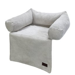 Designed door Lotte Couch kussen Ribbed, lichtgrijs 50x45x13,5cm hond