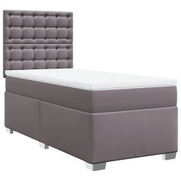 vidaXL Boxspring met matras kunstleer grijs 80x200 cm
