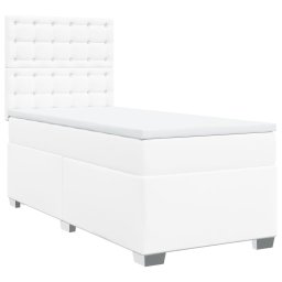 vidaXL Boxspring met matras kunstleer wit 100x200 cm