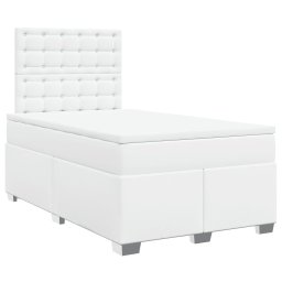 vidaXL Boxspring met matras kunstleer wit 120x200 cm