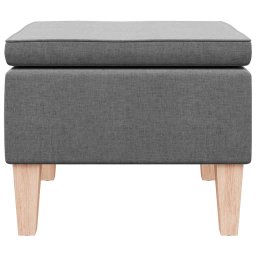 vidaXL Kruk met houten poten stof donkergrijs