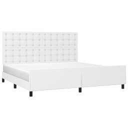 vidaXL Bedframe met hoofdbord kunstleer wit 200x200 cm