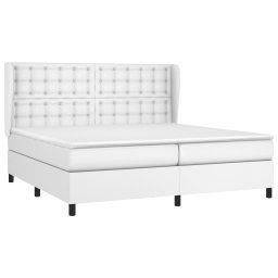 vidaXL Boxspring met matras kunstleer wit 200x200 cm