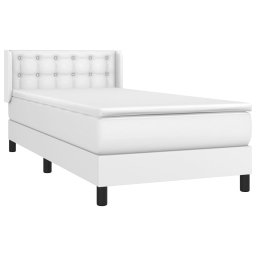 vidaXL Boxspring met matras kunstleer wit 90x200 cm
