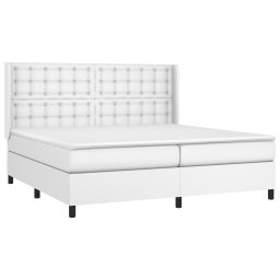 vidaXL Boxspring met matras kunstleer wit 200x200 cm