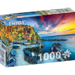 Manarola Harbor at Sunset, Cinque Terre, Italy Puzzel (1000 stukjes)