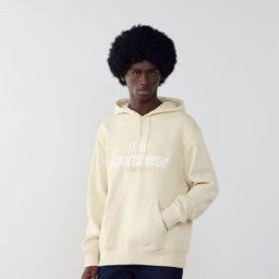 Nike Hoodie Linear Logo Beige/wit Heren m
