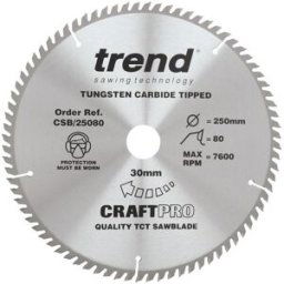 Trend cirkelzaagblad 250x30x3,0mm 80T