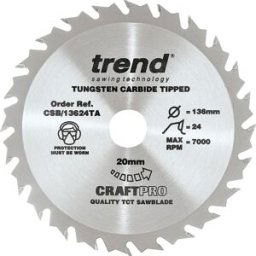 Trend cirkelzaagblad 136x20mm 24T