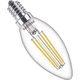 Philips LED lamp kaars transparant E14 3.4W 2200K-2700K Dimbaar