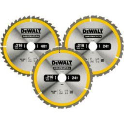 DeWALT cirkelzaagblad 216mm 2X24T 1X40T DT1962-QZ 3 Pack