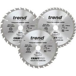 Trend Cirkelzaagblad 165x20x1,5mm 24T/24T/40T (3 Stuks)