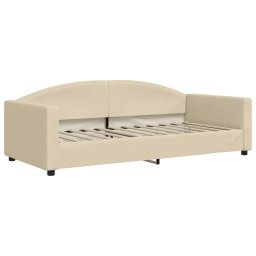 vidaXL Slaapbank met matras 90x200 cm stof crèmekleurig