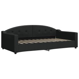 vidaXL Slaapbank met matras 100x200 cm stof zwart