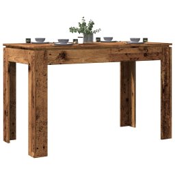 vidaXL Eettafel 120x60x76 cm bewerkt hout oud houtkleurig