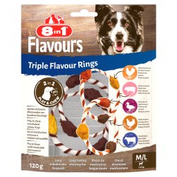 Voordeelpakket: 2x 120g 8in1 Triple Flavour Rings Kip Hondensnacks