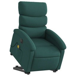 vidaXL Sta-op-massagestoel elektrisch verstelbaar stof donkergroen
