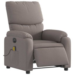 vidaXL Massagestoel elektrisch verstelbaar stof taupe