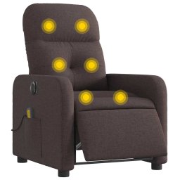vidaXL Massagestoel elektrisch verstelbaar stof donkerbruin