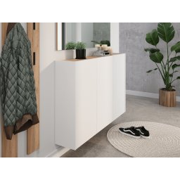 Schoenenkast LIBBONA 3 deuren wit/navarra eik