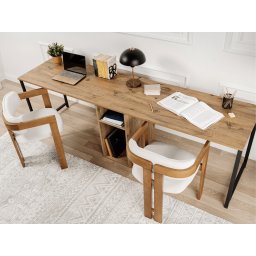 Bureau 2 personen TWINNA 240 cm atlantische pijnboom/zwart