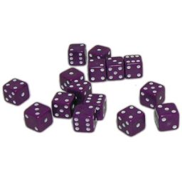 Mini Dobbelstenen 7 mm - Paars (15 stuks)