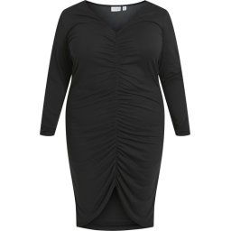 EVOKED VILA - Maat 48 - VILUANA V-NECK L/S MIDI DRESS/CUR Dames Jurk