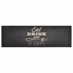 vidaXL Keukenmat wasbaar keukenprint 60x180 cm fluweel zwart