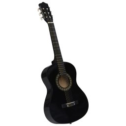 vidaXL Gitaar klassiek beginner kinderen met tas 1/2 34" zwart