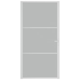 vidaXL Binnendeur 102,5x201,5 cm matglas en aluminium wit