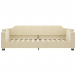 vidaXL Slaapbank 100x200 cm stof crèmekleurig