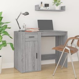 vidaXL Bureau met kast bewerkt hout grijs sonoma eikenkleurig