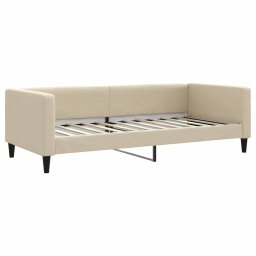 vidaXL Slaapbank met matras 90x200 cm stof crèmekleurig