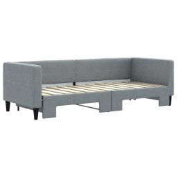 vidaXL Slaapbank met onderschuifbed 80x200 cm stof lichtgrijs