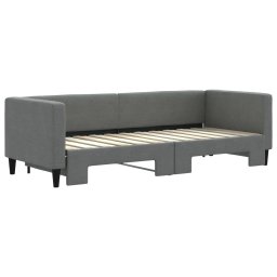 vidaXL Slaapbank met onderschuifbed 80x200 cm stof donkergrijs
