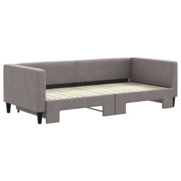 vidaXL Slaapbank met onderschuifbed 90x200 cm stof taupe