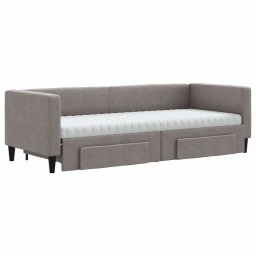 vidaXL Slaapbank met onderschuifbed en lades 80x200 cm stof taupe