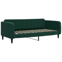 vidaXL Slaapbank met matras 90x200 cm fluweel donkergroen