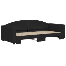 vidaXL Slaapbank met onderschuifbed 90x200 cm stof zwart