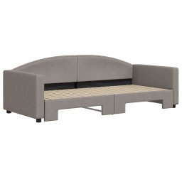 vidaXL Slaapbank met onderschuifbed 90x200 cm stof taupe