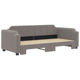vidaXL Slaapbank met onderschuifbed 90x200 cm stof taupe