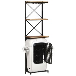 vidaXL Wijnkast tractor 49x31x172 cm ruw mangohout wit