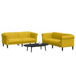 vidaXL 2-delige Loungeset fluweel geel