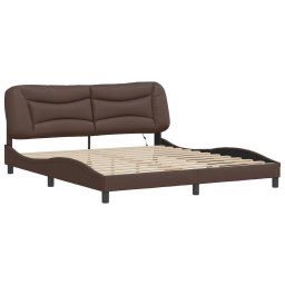 vidaXL Bedframe met LED zonder matras "Hvar" bruin 180x200 cm
