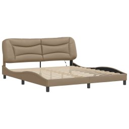 vidaXL Bedframe met LED zonder matras "Hvar" cappuccino 180x200 cm