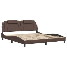 vidaXL Bedframe "Viana" met LED zonder matras bruin 180x200 cm