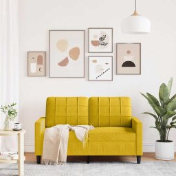 vidaXL Tweezitsbank 120 cm fluweel geel