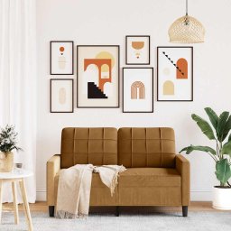 vidaXL Tweezitsbank 120 cm fluweel bruin